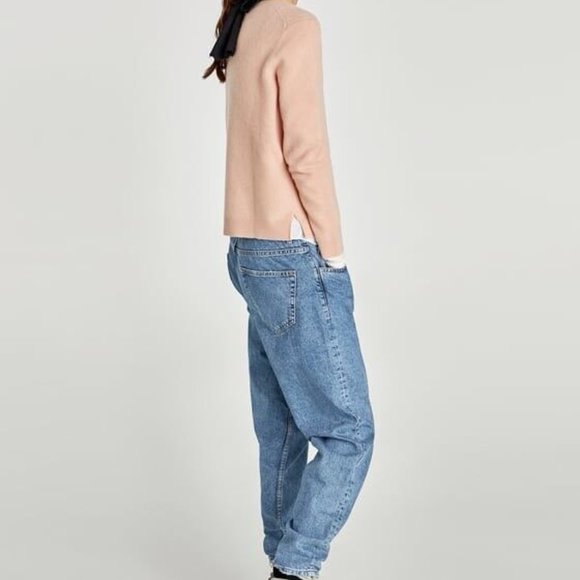 Zara -  Roundneck 100% Cashmere Knit Sweater Limited Edition Pink Nude Size L - Picture 5 of 17